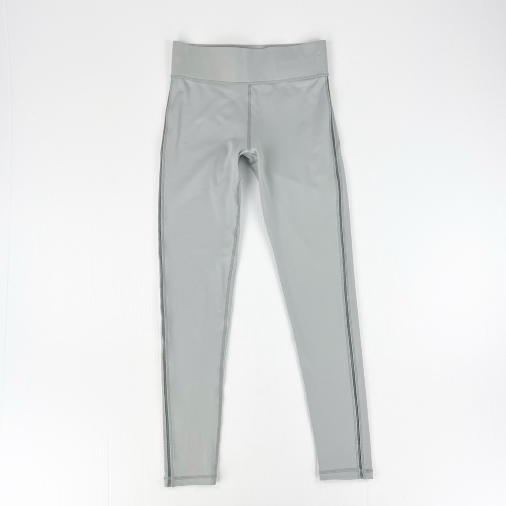 Buff Bunny Gray Nylon Stretch Full Length Athletic Lounge Yoga Leggings Pants